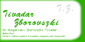 tivadar zborovszki business card